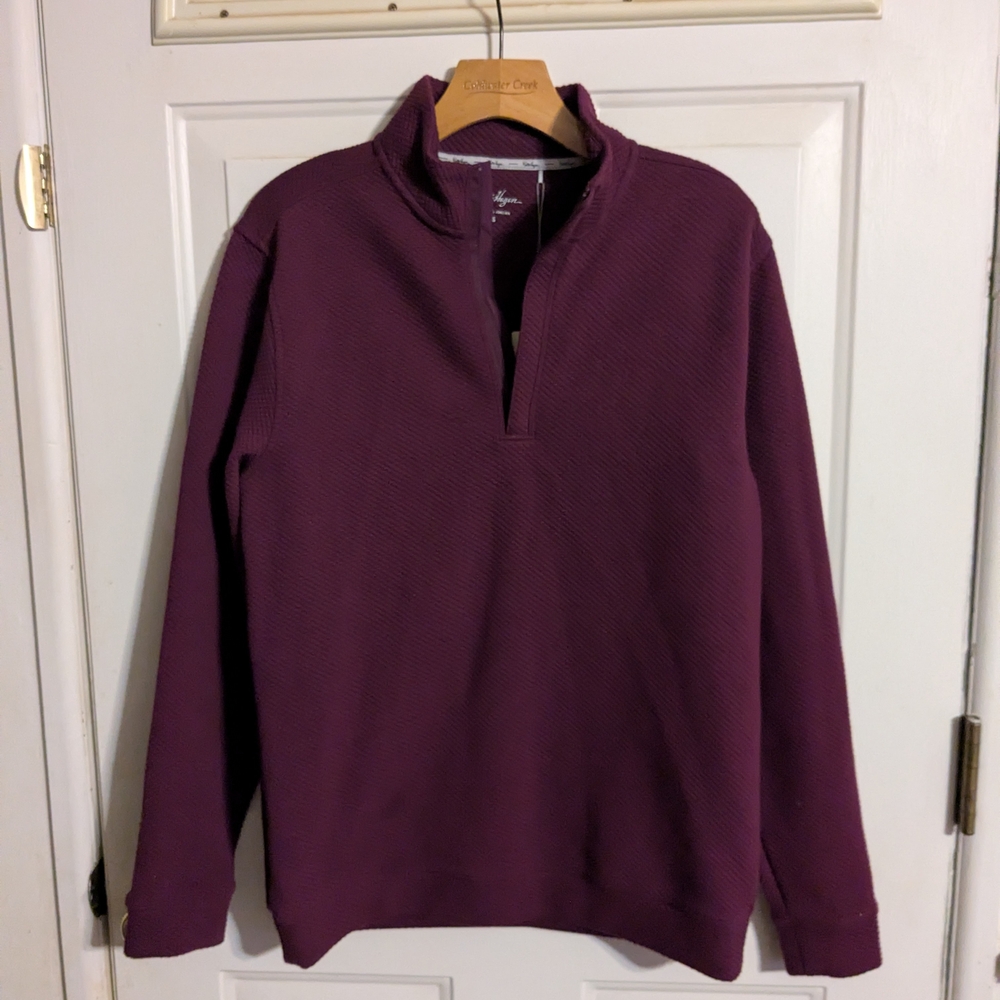 Walter Hagen Men's Plum Zip-Up Sweater